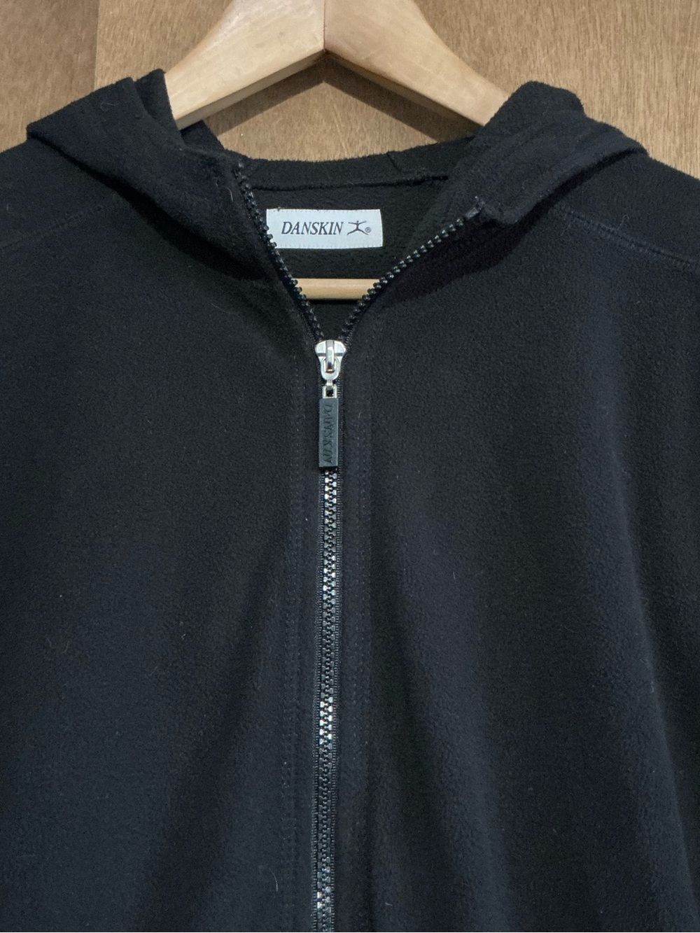 Danskin Woman’s Black Zip-Up Fleece Sweater